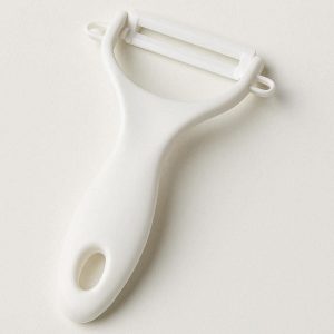 Ceramic Vegetable Peeler Non Rusting Sharp Blade for Fruit and Potato Peeling Lightweight Kitchen Tool with Ergonomic Plastic Handle White