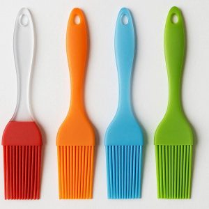 Set of 4 Silicone Pastry Brushes for Baking and Basting Heat Resistant Oil Brushes with Plastic Handles for Kitchen Cooking Multi Color